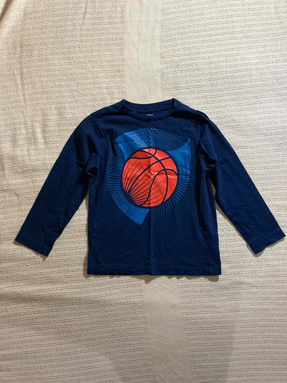 Crazy 8 Boys Navy Blue Basketball Long Sleeve Graphic Tee